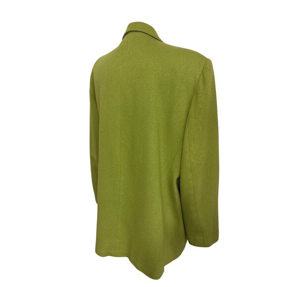 Vintage Wool Jon Lawrence Lime Green Oversized Blazer Coat 20w Tall Plus - Picture 9 of 13